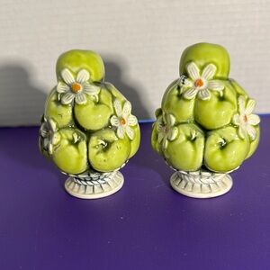 Green and White Apple-Shaped Decorative Accents